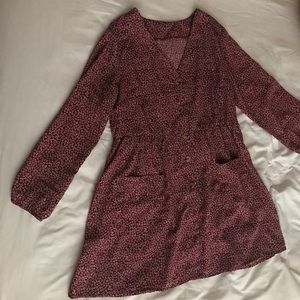 Button up flower A-line dress